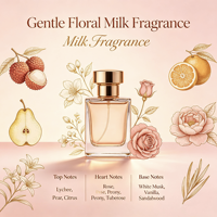 Parfum pour femmes personnalisé, populaire, 50 ml, floral fruité, parfum doux à la rose laiteuse, parfum de luxe longue durée pour femmes