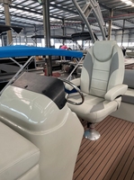 Bateau ponton en aluminium soudé de 6,7 m (22 pieds) de luxe pour la pêche sportive et la navigation rapide, avec moteur hors-bord de 150 CV pour utilisation en rivière