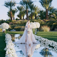 Tapis miroir argenté pour allée de mariage et décoration de scène