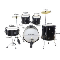 SLADE Brand OEM ODM Cheap Wholesale Adult Percussion Instrument Church School Music 5 Drums 2 Cymbals Drum Kit Drum Set