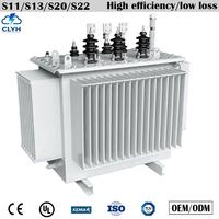 Transformateur de puissance triphasé industriel immergé dans l'huile 10 kV pour distribution sur réseau, certifié CE, 50/60 Hz, 30-3000 kVA, 400 V/415 V