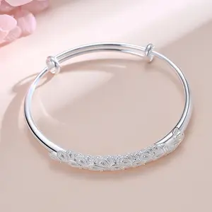 RFJEWEL Wholesale High quality filigree solid peacock silver phoenix bracelet bangle for women as Valentine's gift