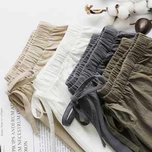 <span class=keywords><strong>Pantaloncini</strong></span> Casual estivi da <span class=keywords><strong>donna</strong></span> comodi pantaloni di <span class=keywords><strong>lino</strong></span> in cotone pantaloni corti moda <span class=keywords><strong>donna</strong></span> con tasche solide - Product Image 6