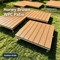 Plancher en composite WPC imperméable et antidérapant, hauteur réglable, surface emboîtable, moderne, pour jardin extérieur, cour