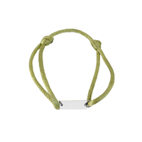 Bracelet personnalisé en soie double avec gravure sur mesure, nom, date, texte, bijou vierge gravable pour femme, cadeau de vacances