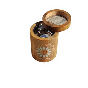 Brûleur à Bakhoor en bois avec incrustation de nacre de qualité supérieure, porte-encens artisanal de luxe avec un design mosaïque élégant pour la décoration de la maison - Product Image 2