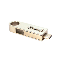Clé USB rotative 2-en-1 OTG Type C USB-A en métal, USB 2.0, 16 Go, 32 Go, 64 Go, avec logo personnalisé, vente en gros en vrac, en stock