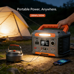 เครื่องกำเนิดไฟฟ้าพลังงานแสงอาทิตย์แบบพกพา 300w พร้อมไฟ LED แบตเตอรี่สำรองแบบชาร์จได้ สำหรับกรณีฉุกเฉินกลางแจ้ง - Product Image 2