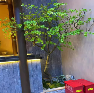 Arbre artificiel en fibre de verre en gros, style bois vieilli, fait main, réaliste, résistant aux UV, pour intérieur, fenêtre, vert, décoratif - Product Image 3