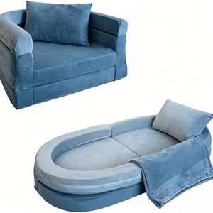 Canapé-lit pliable en velours pour tout-petits 2026, canapé-lit de sol pliable pour enfants OEM, lit et chaise de voyage 2-en-1 pour tout-petits - Product Image 5