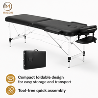 Lit de beauté noir professionnel Portable pliable tatouage Massage Spa Table approvisionnement d'usine pliable et réglable caractéristiques