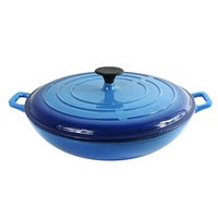 Casserole en fonte émaillée de haute qualité, pot de cuisson pour fruits de mer, style américain, 32 cm, compatible gaz et induction, pour restaurants