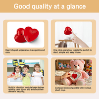 Chupete vibrador en forma de corazón rojo con juguete de peluche vibrador Módulo calmante HeartBeat Producto electrónico de consumo