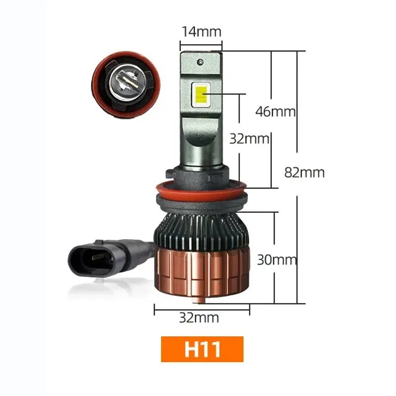 Originale di alta qualità 8-48V 45W 4500lm V6S CSP-3570 h4 led lampadina per fari auto H11 H7 9005 9006