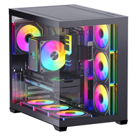 Boîtier de PC de jeu SNOWMAN, tour ATX M-ATX ITX, boîtier de jeu pour PC, boîtier de PC de jeu avec panneau latéral en verre