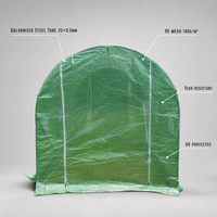 Serre tunnel à toit rond avec structure en acier galvanisé et couverture en filet vert 140g pour la culture de légumes dans la cour