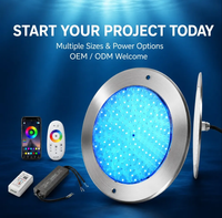 Lumière LED pour piscine en acier inoxydable ultra-mince, étanche IP68, CRI Ra85, installation murale sans perçage, contrôle par application smartphone