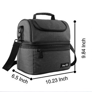 Insulated Lunch Bag Large Cooler Tote Bag Double Deck Cooler for Office School Picnic for Adult Men Women - Product Image 3