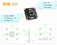 Module de caméra USB 16mp pour SONY IMX298 capteur autofocus de 25x25mm