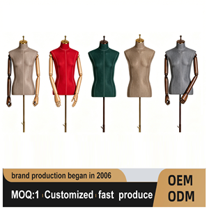 Maniquí de alta calidad con estructura de metal para escaparate, busto de hombre de tela - Product Image 3