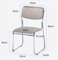 Chaise de bureau en métal, design moderne et simple, avec siège rembourré, prix de gros direct d'usine