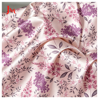 Tissu satiné 100% polyester imprimé numérique personnalisé à motifs floraux, tissu satiné brillant, lisse et soyeux pour robe