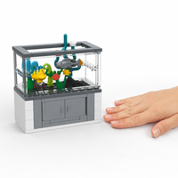 Ensemble de blocs de construction pour aquarium, jouet de construction STEM, briques éducatives DIY, kit de modèle d'habitat animal, cadeau pour enfants