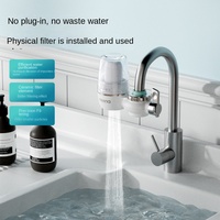 Filtre de Robinet de Cuisine à Double Sortie d'Eau, Purificateur d'Eau Frontal Domestique en Plastique et Céramique, Filtre à Charbon Actif Manuel pour Robinet