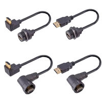 Connecteur USB 3.0 Type A Femelle à Montage sur Panneau avec Câble de 0,2 m, Étanche IP67 pour Extérieur, Alimentation et Données, Norme Industrielle