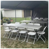 Tables pliantes rectangulaires en plastique de 150 cm pour patio, loisirs, camping, événements, fêtes, portables, tables pliantes en plastique pour centre de table