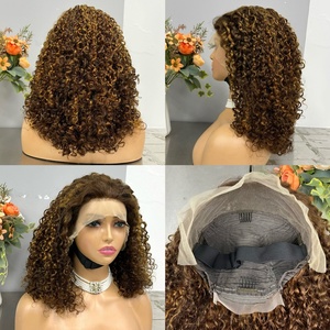 รับประกันวิกผม Pixie Curly Hair แบบ 13x4 Lace Frontal และ 4x4 Lace Closure ความหนาแน่น 300% เกรด 12A ผมสองชั้นเต็มศีรษะ วิกผมแท้ 100% - Product Image 4