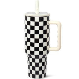 Vaso <span class=keywords><strong>de</strong></span> Acero Inoxidable <span class=keywords><strong>de</strong></span> 40 oz, Doble Pared, Aislado al Vacío, con Asa, Tapa Abatible, Pajita, Antiderrames, <span class=keywords><strong>Botella</strong></span> <span class=keywords><strong>de</strong></span> Agua para Viajes, Regalos Empresariales - Product Image 1