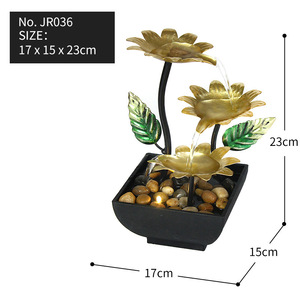 Fontaine décorative en fer forgé Chunshan avec rétroéclairage, forme irrégulière, pour bureau, ornement lumineux Feng Shui - Product Image 4