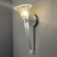 Lustre mural LED de luxe en cristal transparent style Mille français, intensité réglable, garantie 10 ans pour villa, salon, salle à manger
