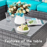 Ensemble de mobilier d'extérieur en rotin tressé léger pour patio, camping et jardin, comprenant canapé, chaise et table, vente en gros