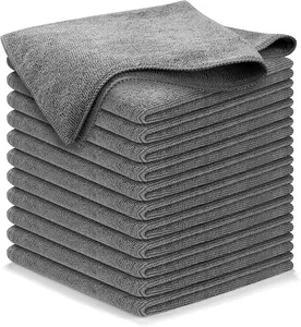 स्टॉक कस्टम लोगो 11.8 एक्स 11.8 इंच 200 जीएसएम माइक्रोफाइबर तौलिया माइक्रोफाइबर कार कपड़े