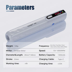 Machine à tatouer sans fil noire Dragonhawk version Bluetooth avec mât de 3.0mm de course Y22 <span class=keywords><strong>Pro</strong></span> - Product Image 5