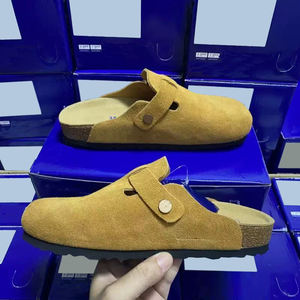 Mules et sabots unisexes de luxe en daim véritable de haute qualité, style <span class=keywords><strong>Birkenstock</strong></span>, sabots en liège pour femmes, pantoufles en cuir de luxe - Product Image 4