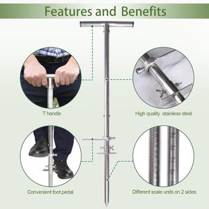 เครื่องมือเก็บตัวอย่างดินแบบมือหมุนสแตนเลสพร้อมแป้นเหยียบ - Product Image 3