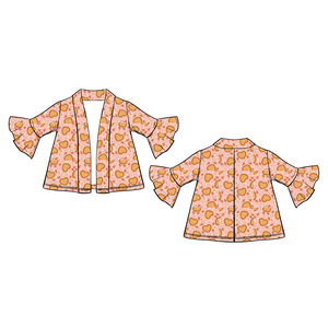 E3 Venta al por Mayor, Bata de Bebé para Niña, Manga Larga, Poliéster/Algodón, Impermeable, Reversible, con Estampado Personalizado - Product Image 1