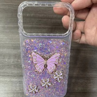 Coque de téléphone en TPU à motif papillon scintillant pour iPhone 18 17 16 15 14 13 12 11, coque arrière brillante et féminine pour TECNO Spark50 Camon50
