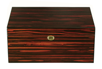 Humidor de bureau en bois à haute brillance de grande capacité 100 CT avec humidificateur et hygromètre pour homme