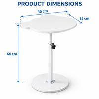 Table d'appoint mobile à hauteur réglable pour canapé et lit, petit bureau pour ordinateur portable, plateau incurvé irrégulier avec base ronde, vente en gros