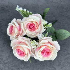 Ramo de 7 Cabezas de Rosas Artificiales de Seda con Aroma, Estilo Europeo, para Novias, Graduaciones, Bodas, Decoración del Hogar, Venta al Por Mayor - Product Image 2