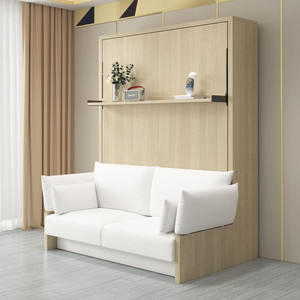 Kit de mécanisme de <span class=keywords><strong>lit</strong></span> mural pliable invisible moderne <span class=keywords><strong>pour</strong></span> usage domestique, <span class=keywords><strong>lit</strong></span> mural automatique avec étagère à livres, canapé et accoudoir - Product Image 6