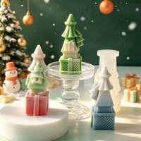 Moule en silicone de Noël J10-600 du fabricant, motif Père Noël et maison, pour bougies et savons, fournitures de fabrication artisanale, décoration intérieure