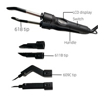 LOOF JR866 LCD Personnalisé 3-en-1 Connecteur d'extension capillaire à kératine convertible Machine de fusion réglable en plastique