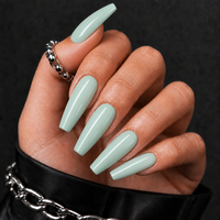 Faux Ongles Longs en Forme de Cercueil avec Logo Personnalisé, Couleur Métallique Chromée, 10 Pièces, Vente en Gros, Faits Main, Fournitures pour Ongles