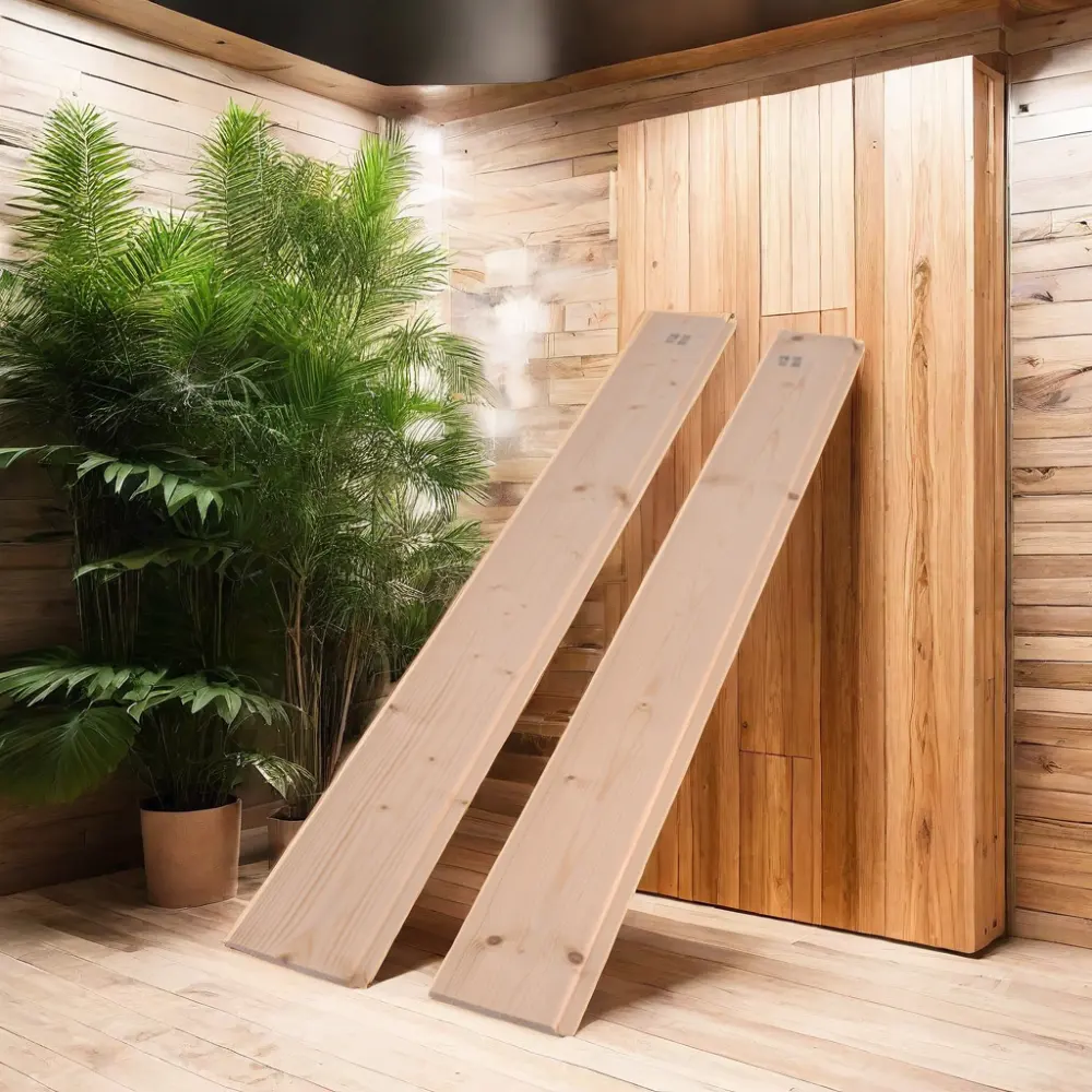 Papan Panel ruang Sauna inframerah kayu Solid pinus putih Finlandia dengan jendela Transom untuk Sauna rumah Anda