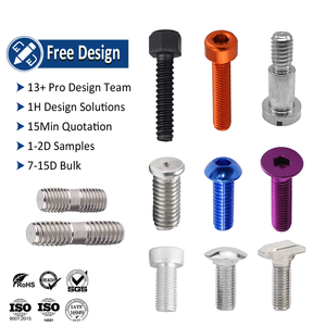 Boulon en aluminium de couleur noire M5 M8 M11 10mm 25mm 1/4 3/8 5/8-11 T fente Rectangle douille hexagonale boulons à tête carrée - Product Image 1